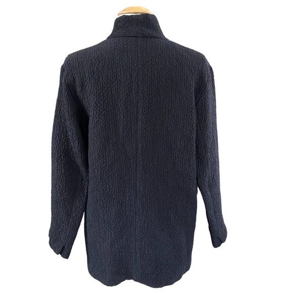 Eileen Fisher Crinkle Wool Linen Blazer Oversized Lagenlook Long Mature-XS - Picture 7 of 14